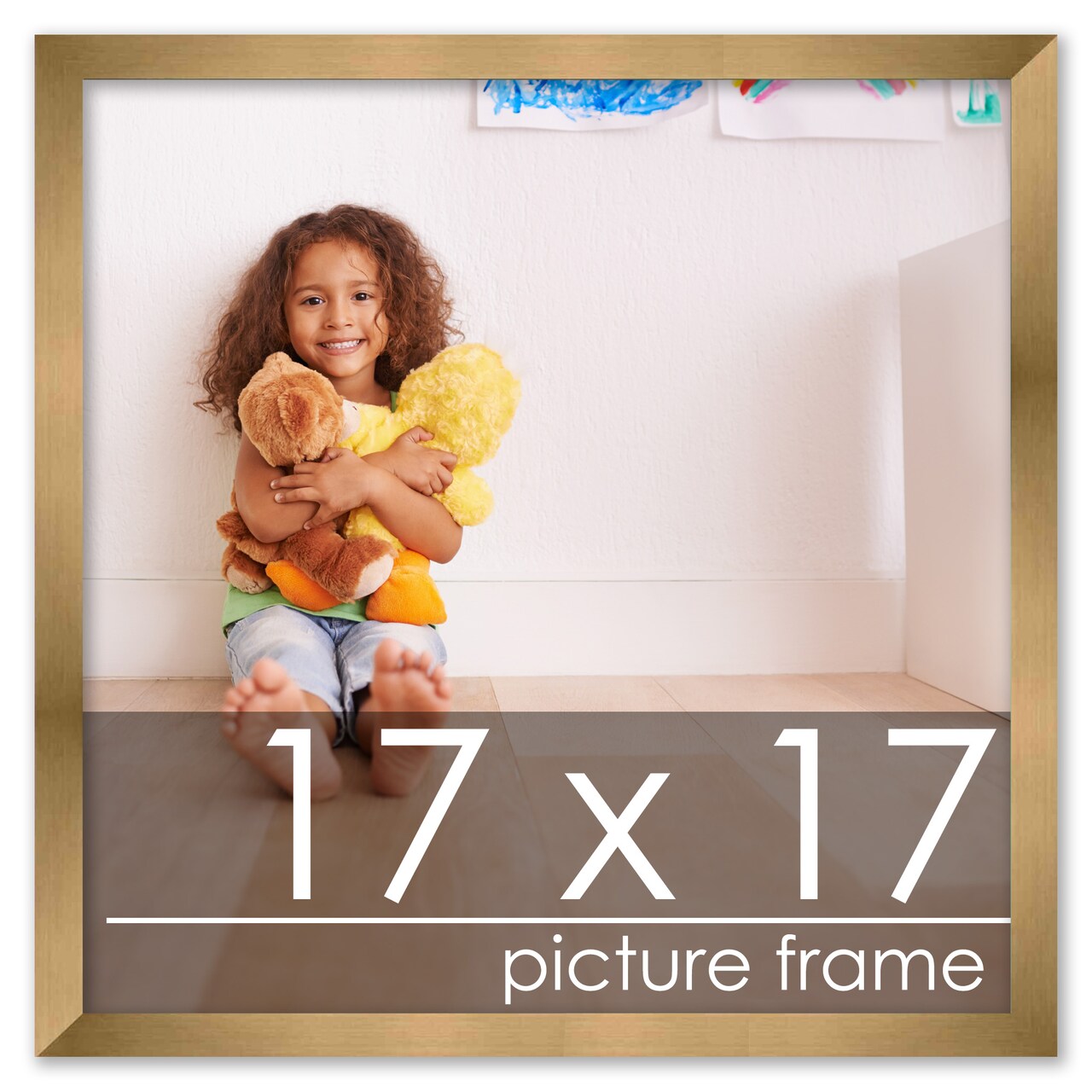 17x17 Solid Wood Picture Frame with UV-Resistant Acrylic & Acid-Free Backing, Available in 6 Finishes: Matte Black, Matte White, Metallic Bronze, Silver, Natural Wood Grain & Mahogany